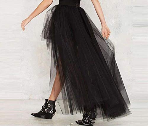 Women's Mesh Tulle High Low Tutu Skirts Layered Mesh Tulle High Waist Tutu Princess Wedding Skirt3