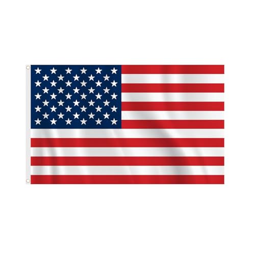American USA Flag 5ft x 3ft for 4th July Decorations Double Side with Brass Eyelets America Flags for Memorial Day Independence Day Veterans Day Party Decorations National Flags
