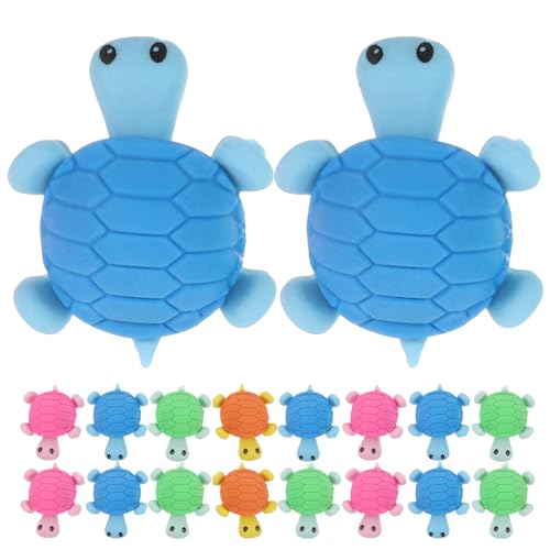 FONDOTIN Set de 36 Mini Gomas de Borrar Forma de Tortuga Tamaño Pequeño Material de Goma No Tóxica Color Variado Ideales para Útiles Escolares Premios Aula y Fiestas Infantiles