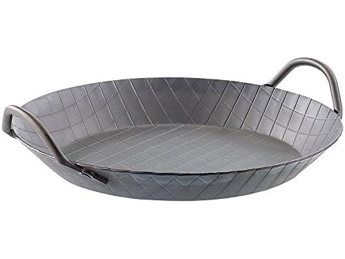 Stahlpfanne: Kaltgeschmiedete Pfanne, 2 Griffe, Rautenprägung, Ø 28 cm, 3,5 cm hoch (Kaltgeschmiedete Bratpfanne)