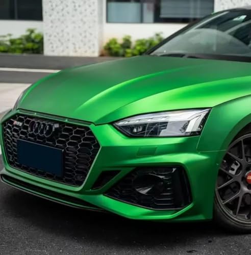 Image of WISDOM Satin Flame Green Vinyl Car Sticker Air Release, Self Adhesive, Vehicle Wrap Sheet for Automotive Bike DIY Exterior Interior Decoration (Flame Green Metallic, 20 Inch X 12 Feet)