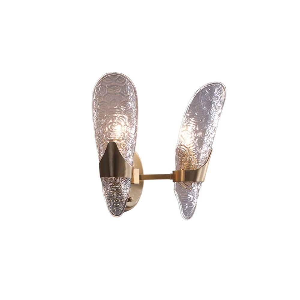 YNIYUJKL Wall Lamp, Postmodern Copper Glass Wall Lamp, Living Room Restaurant Bar Wall Sconce, Light Luxury Bedroom Bedside Crystal Wall Light, Personality Nordic Simple Lam,B
