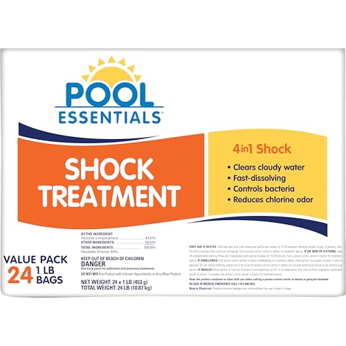 Pool Essentials Shock Treatment Clears Cloudy Water Fast-Dissolving 24-Pack Granular