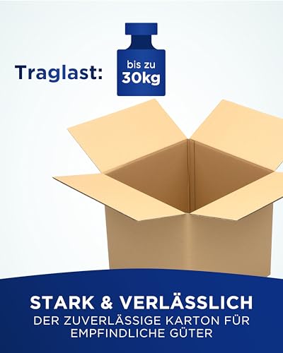 KK Verpackungen Versandkartons 500 x 500 x 500 mm Braun 2-wellig (Innenmaß 486 x 483 x 474 mm) | 1 Stück, Faltkartons Kartons für Versand als DHL Paket Hermes Paketklasse L DPD GLS Paketklasse XL