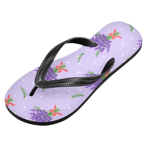 Sinestour Lavender Dot Purple Flip Flops for Beach Thong Sandals Anti-slip Lightweight Beach Slippers for Summer Swim Travel2