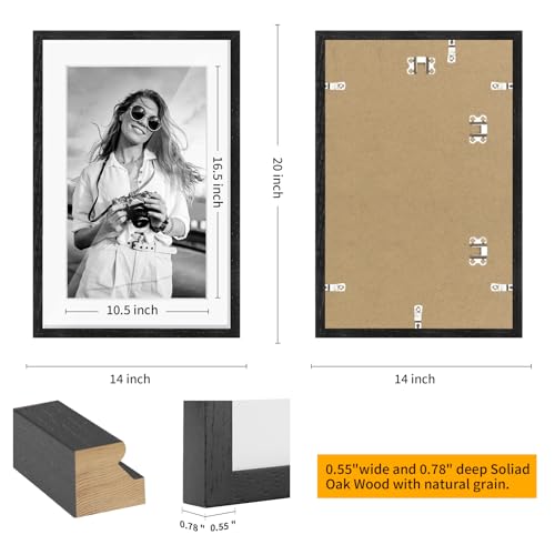 puthiac 13x19 Oak Wood Picture Frame - 13"x19" Poster Frames for Wall, 13x19 Picture Frames for Wall, 13 x 19 Picture Frames, 13 x 19 Frames for Wall(1 Pack, Black)