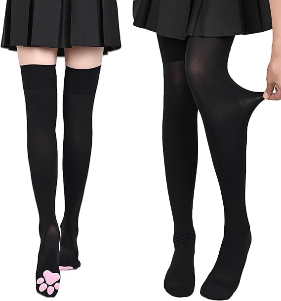 Cat Paw Socks, Thigh High Soft 3D Paw Pad Toe Beans Stockings for Women Cat Cosplay - Image 2
