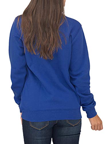 Samefar Women's Fashion 2020 Quarter Zip Fleece Sweatshirts Pullover Loose Fit Long Sleeve Tunic Tops Work Blue M