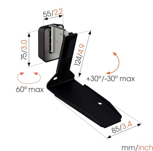 Vogel's SWM 4131 Speaker wall Bracket for Sonos ERA 300, Max. 11 lbs (5 kg), Tiltable -30º/+30º, Swivels up to 60º (Left/Right), Black, 1 Bracket - image 5