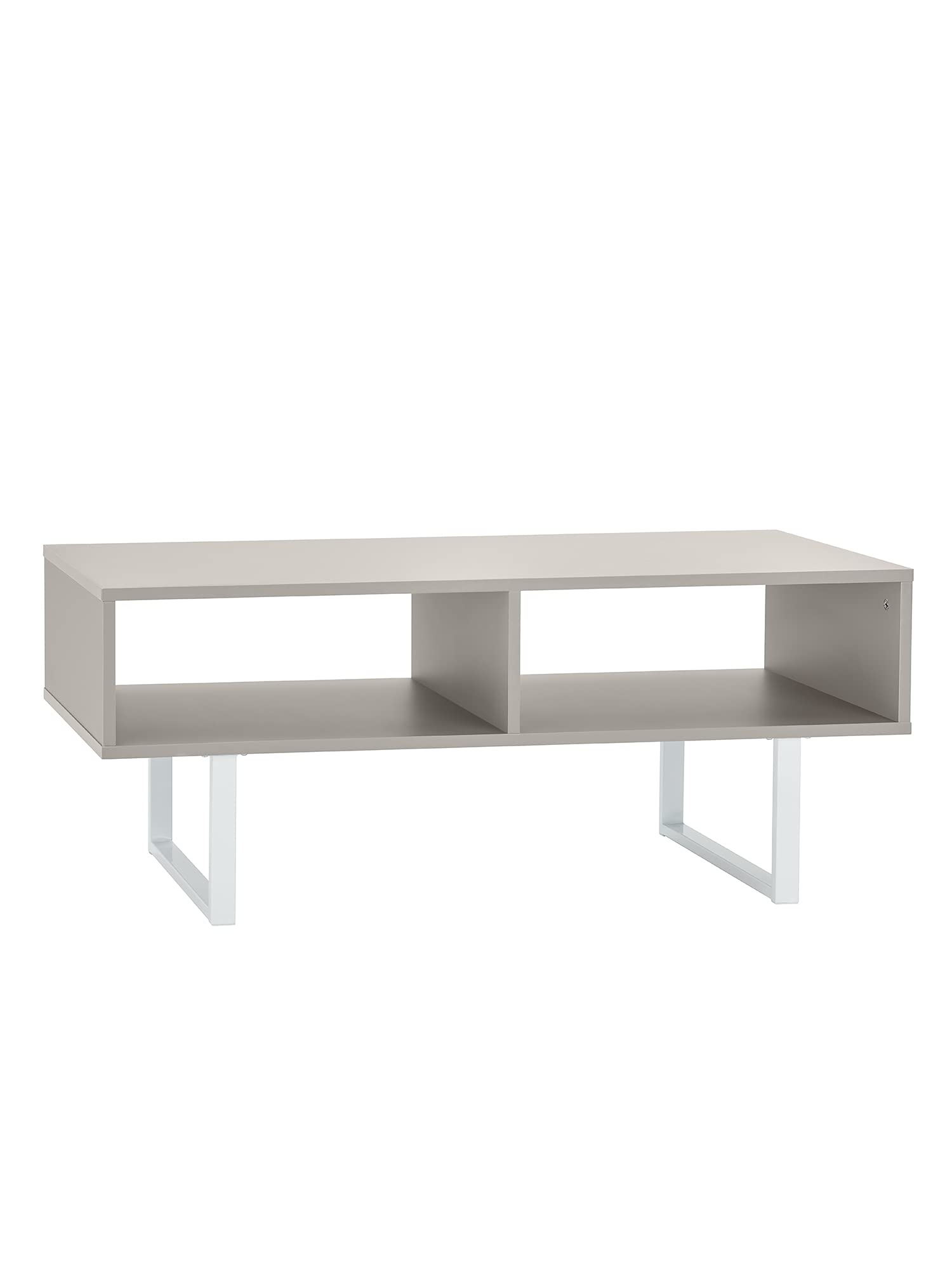 ClosetMaid 4962 Rectangular Wood Coffee Table with Storage Shelves Taupe