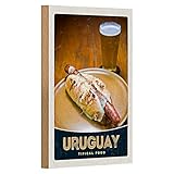 Uruguay | Typisches Essen | Holzschild | Retro-Stil | Dekoration | 12 cm x 18 cm