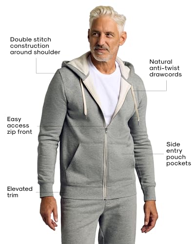 True Classic Novelty Hoodies for Men, Zip Up Hoodie, Dark Heather Gray 2XL - image 3