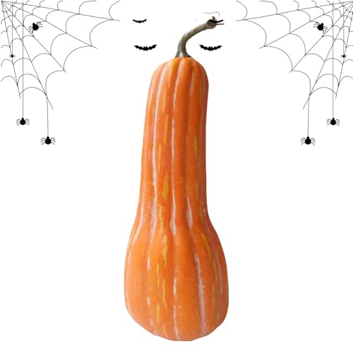 Pumpkins decorativos de espuma modelo largo para centros de mesa y hogar 4