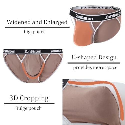 Men's Open Front Briefs Ball Pouch Bulge Enhancing High Fork Bikini Briefs2