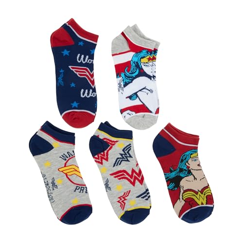 Bioworld Wonder Woman Ankle Socks 5-Pack for Women