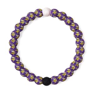 Lokai Silicone Beaded Bracelet for Men & Women, NFL Football Collection – Minnesota Vikings, Logo, Extra Large – Silicone Jewelry Fashion Bracelet Slides-On for Comfortable Fit