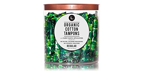 L. Organic Cotton Tampons with BPA-Free Applicators, Regular Absorbency, 30 Count