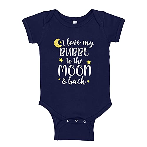 I Love My Bubbe to The Moon and Back Yiddish Grandma Baby Bodysuit One Piece or Toddler T-Shirt
