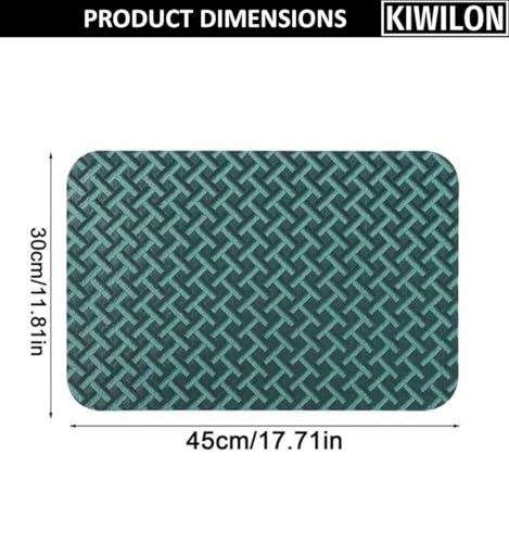 Image of Dining Table Placemats Set of 6 | Table Mats with Anti-Slip Silicone Dots Bottom | Heat Resistant Foldable Place Mats for Dining Table and Kitchen | 45 x 30 cm (Green, UrbanWeave)