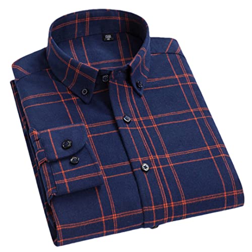Chemise à manches longues en coton homme décontractée grande taille 4XL