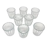 Set of 8 Mezcal Glasses, Vaso Veladora para Mezcal. Traditional Glass for Mexican Drinks With a Wide