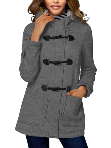 STOLKISS Winter Jackets for Women Sherpa Lined Duffle Toggle Coat...