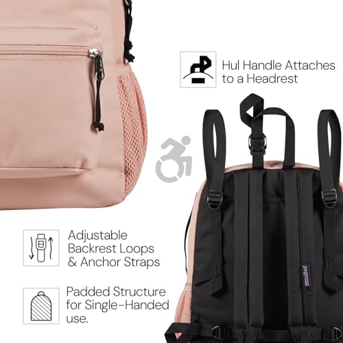 Image of JanSport Central Adaptive Backpack - Wheelchair & Walker Compatible, Tuck-Away Shoulder Straps, Adjustable Backrest Loops & Anchor Straps, Iconic Design, Cyberspace Galaxy