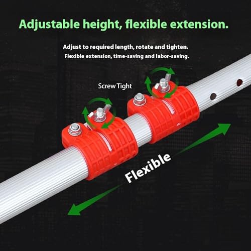 Image of VELTRIX Adjustable Telescopic Pole 1.4-2.7 Meters | Compatible with Hand Pruning Saw, Cleaning, Painting & Garden Use | Strong Lightweight Rod