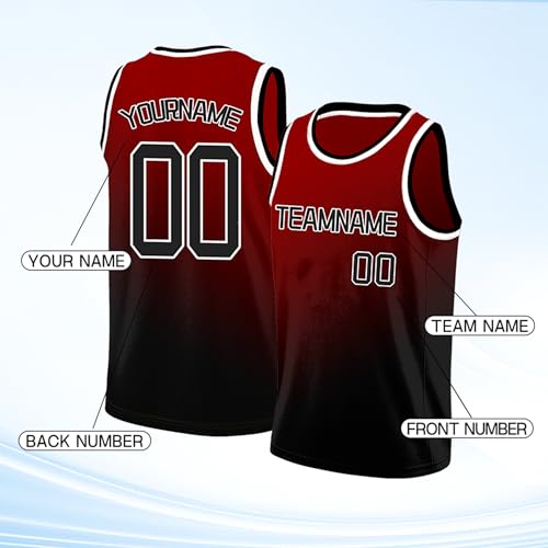 Image of Custom Basketball Jersey for Men - Personalized Name & Number, Embroidered or Printed, Athletic Shirt for Kids, Boys & Youth