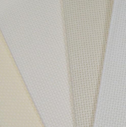 Image of KCS 4 pc of 12 inch x 18 inch(30cmx45cm) 14CT Counted Cotton Aida Cloth Cross Stitch Fabric (Antique White+Cream)