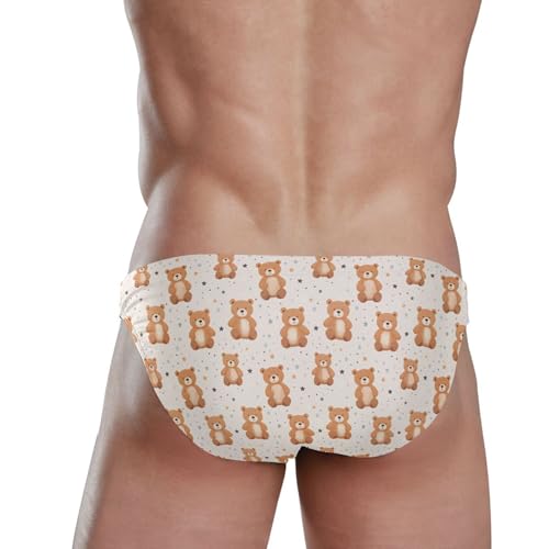 Cute Bear Star Swim Briefs for Men Swimsuit Bikini Swimwear S A1129723