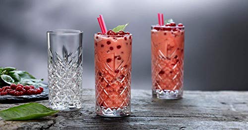 Image of Diamond Cut Juice Glasses Highball Glass Crystal Glass Drinking Glass Water Glass Clear Iced Tea and Cocktail Glass 330ML Set of 3