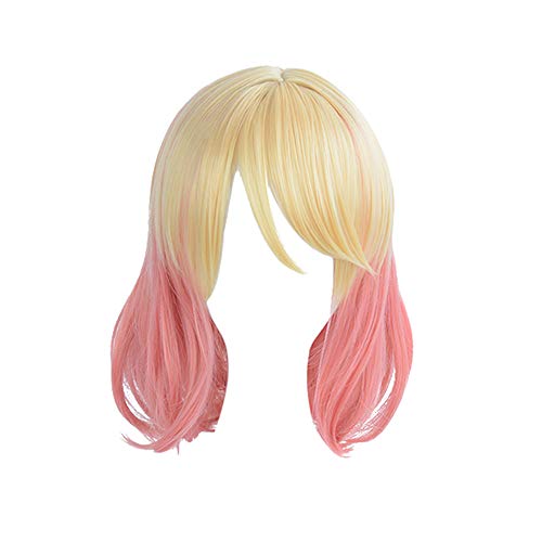 C-ZOFEK Gwenpool Cosplay Costume Wig Womens Yellow Pink Hair For Halloween (Yellow+pink)
