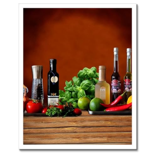 Poster dans cadre noir idéal pour embellir une cuisine décoration murale épices 40x50