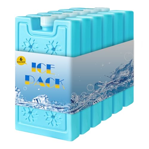 Kyzuzia 6 Unidades de acumuladores de frío para Bolsa isotérmica | 200 ml Bolsa Nevera y Nevera pequeña, ultradelgada y refrigerante | Ideal para Camping y Viajes