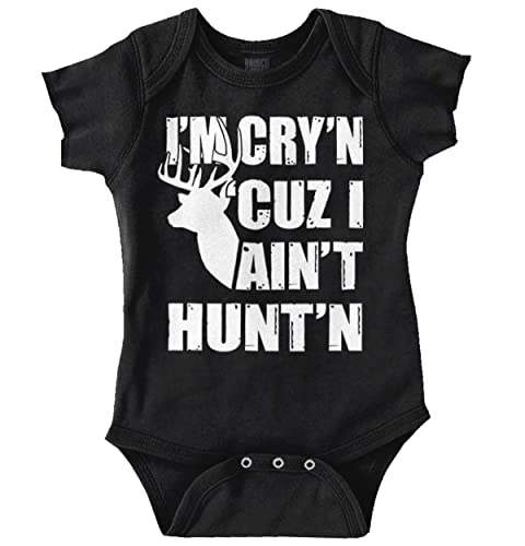 Image of Brisco Brands Crying Because Not Hunting Hunter Baby Romper Boys or Girls