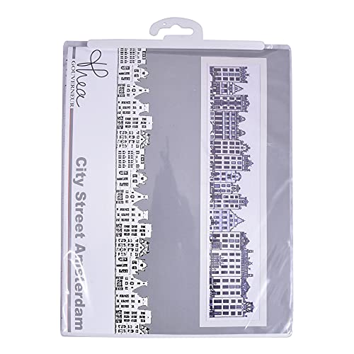 Image of Thea Gouverneur - Counted Cross Stitch Kit - City Street Amsterdam - Aida - 16 Count - Embroidery Kits for Adults - Crafts - DMC Embroidery Threads and Other Cross Stitch Supplies Included - 873A