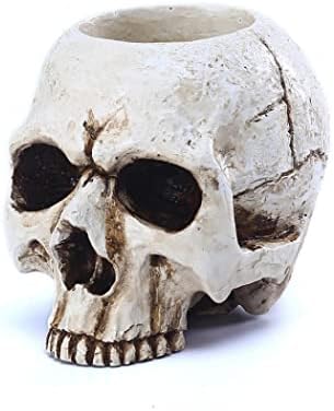 Skull Tea light Holder, Resin Tealight Candle Holders Handcrafted Candlestick Vintage Candlestick Craft Decor Tabletop for Home Decoration Halloween Birthday Gift