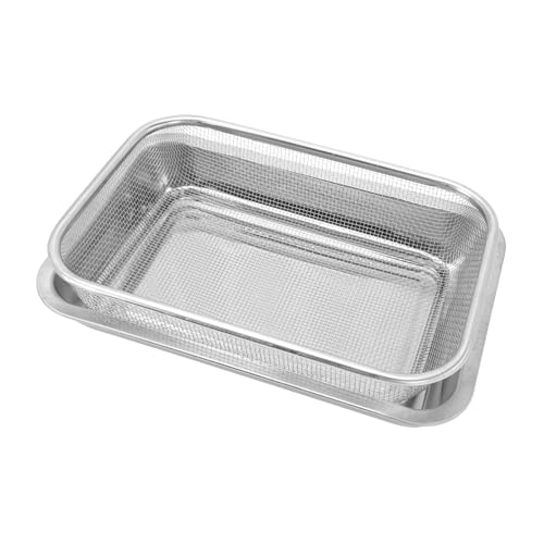 Ciieeo Food Drain Tray Mesh Plate Oil Drain Net for Baking Stainless Steel Multi-use Rack for Chicken Bread Random Style
