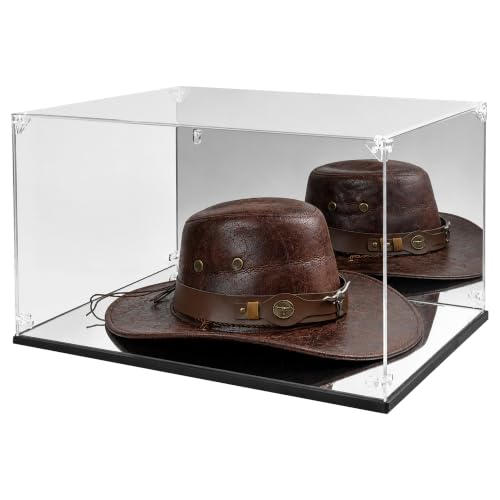 Image of Acrylic Cowboy Hat Display Case with Mirror Back and Base