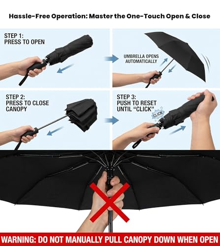 SIEPASA Umbrella for Men - Automatic Large Size Foldable Umbrella with Travel Cover for Man and women - 3 fold Windproof umbrella