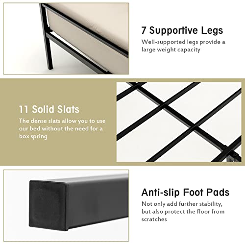 Goflame Full Size Metal Canopy Platform Bed Frame, Modern Canopy Bed With 4 Posters, Underbed Storage, Mattress Foundation With Steel Slat Support And Headboard, Easy Assembly, No Box Spring Needed #TOP3