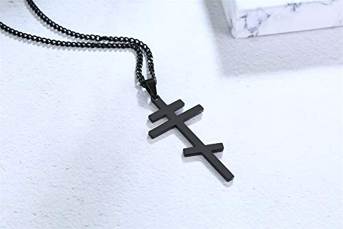 VNOX Stainless Steel Religious Russian Orthodox Cross Pendant Necklace for Men Women3
