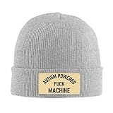 Autism Powereds Fuck Machine Hat Autism Awareness Beanie Unisex Knit Hat Women Men Gift Winter Warm Cap Gray
