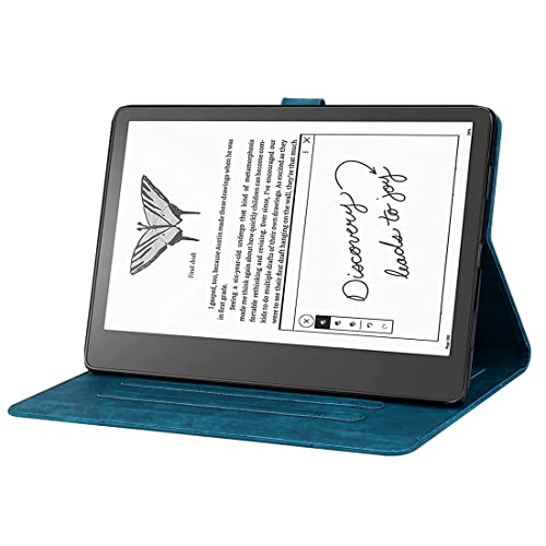 XFDSFDL® Protective Cover for Kindle Scribe (10.2 Inch) PU Leather Flip Case Sakura Cat Pattern with Built Stand Holster Wallet Device Shell Blue - Image 4