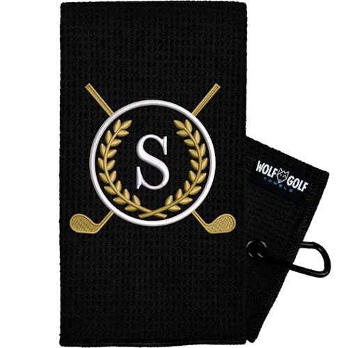 Wolf Golf Towels Monogrammed Personalized Golf Towel | Custom Golf Towels for Golf Bags for Men or Women
