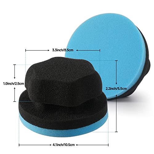 Paint Sponge Applicator Blue 1Pcs,Round Reusable Handheld Paint Sponges For Painting,Car Waxing,Wall Repairing,Kitchen Cleaning,Washable Multi-Use Paint Applicator(1 Blue) #TOP1