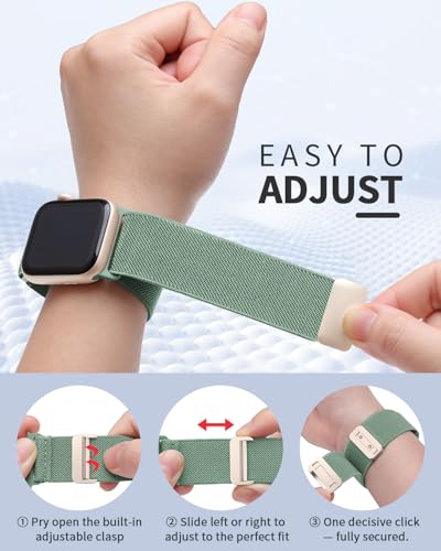 Stretchy Loop Sport Band Compatible with Apple Watch Bands 40mm 46mm 44mm 49mm 45mm 38mm 41mm 42mm for Women Men, Adjustable Magnetic Clasp Elastic Strap for iWatch Ultra, Se, Series 11 10 9 8 7 6 5 4 3 2 1 — view 5
