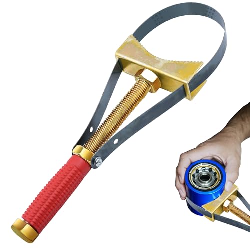 Oil Filter Wrench Removal Tool, Adjustable Strap Wrench Heavy Duty for Truck Excavators(9-15cm Diameter)