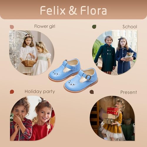 Image of Felix & Flora Toddler Little Girl Mary Jane Dress Shoes - Ballet Flats for Girl Party School Shoes